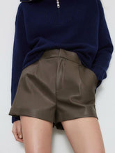 Vintage PU Leather Shorts InsStreet